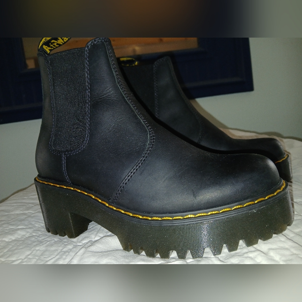 Dr. Martens Rometty Black Boot Size 6 Ladies Moto